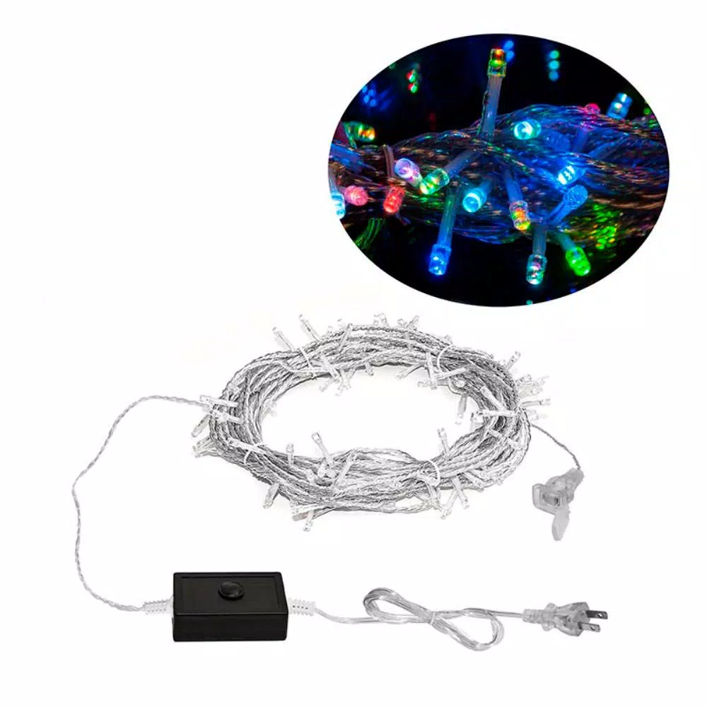 ALEKO 34 ft. 100-Light Multi-Color LED Micro Dot Fairy String Lights, Plug-In