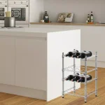 Furinno Wayar 4-Tier Silver Chrome Wine Rack, 12-Bottle Capacity Heavy Duty Steel Shelving thumbnail 2