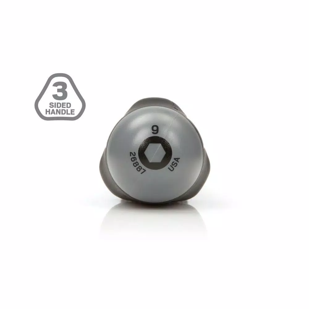 TEKTON 9 mm Nut Driver with Patented Three-Sided Handle