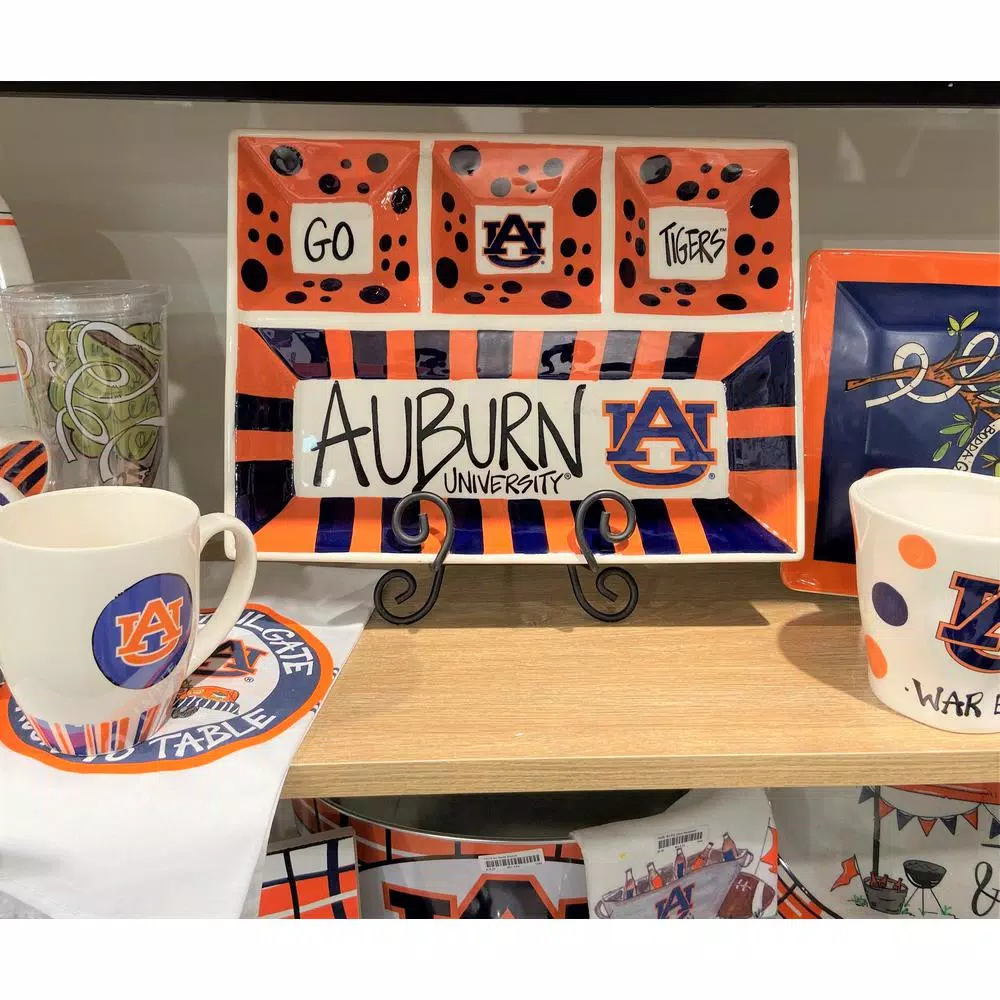 Magnolia Lane Alabama NCAA Officially Licensed 4-Section Ceramic Tailgating Serving Platter