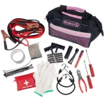 Stalwart 55-Piece Pink Emergency Roadside Assistance Kit with Travel Bag and First Aid Kit thumbnail 1
