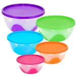 Southern Homewares 5-Piece Multi-Purpose Nested and Stackable Food Storage Bowl Set with Silicone Lids thumbnail 2