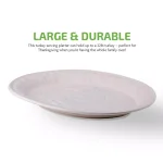 Ovente 13.4 in. White Ceramic Turkey Serving Platter, Oval Holiday Platter thumbnail 2