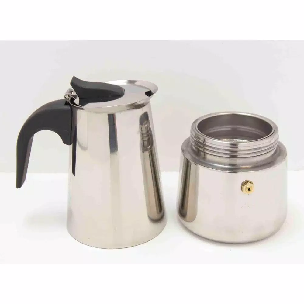 Home Basics 6-Cup Stainless Steel Stovetop Espresso Machine, Silver