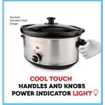 Courant 3.5 Qt. Stainless Steel Slow Cooker with Temperature Settings thumbnail 4