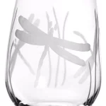 Rolf Glass Dragonfly 17 oz. Etched Stemless Wine Glass Set of 4, Clear Glassware thumbnail 2