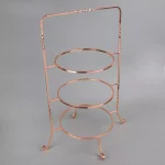 Creative Home 3-Tier Copper Plated Iron Cake & Tiered Stand, Handcrafted Serving Rack for Desserts and Fruit thumbnail 4