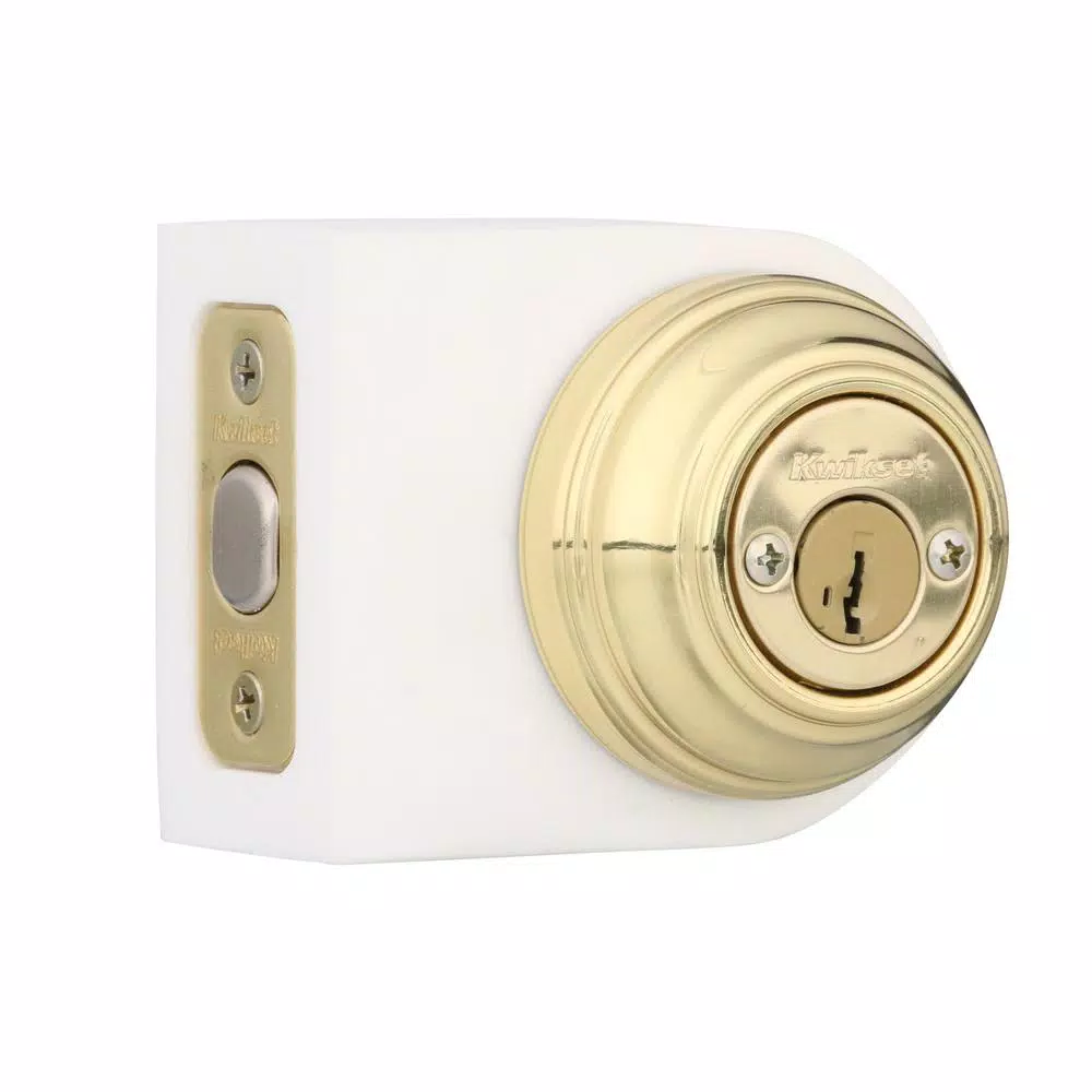 Kwikset 980 Double Cylinder Deadbolt with SmartKey Security, Polished Brass