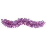 Nearly Natural 6 ft. Pre-Lit Pink Flocked Artificial Christmas Pine Garland with 50 Warm White LED Lights thumbnail 1