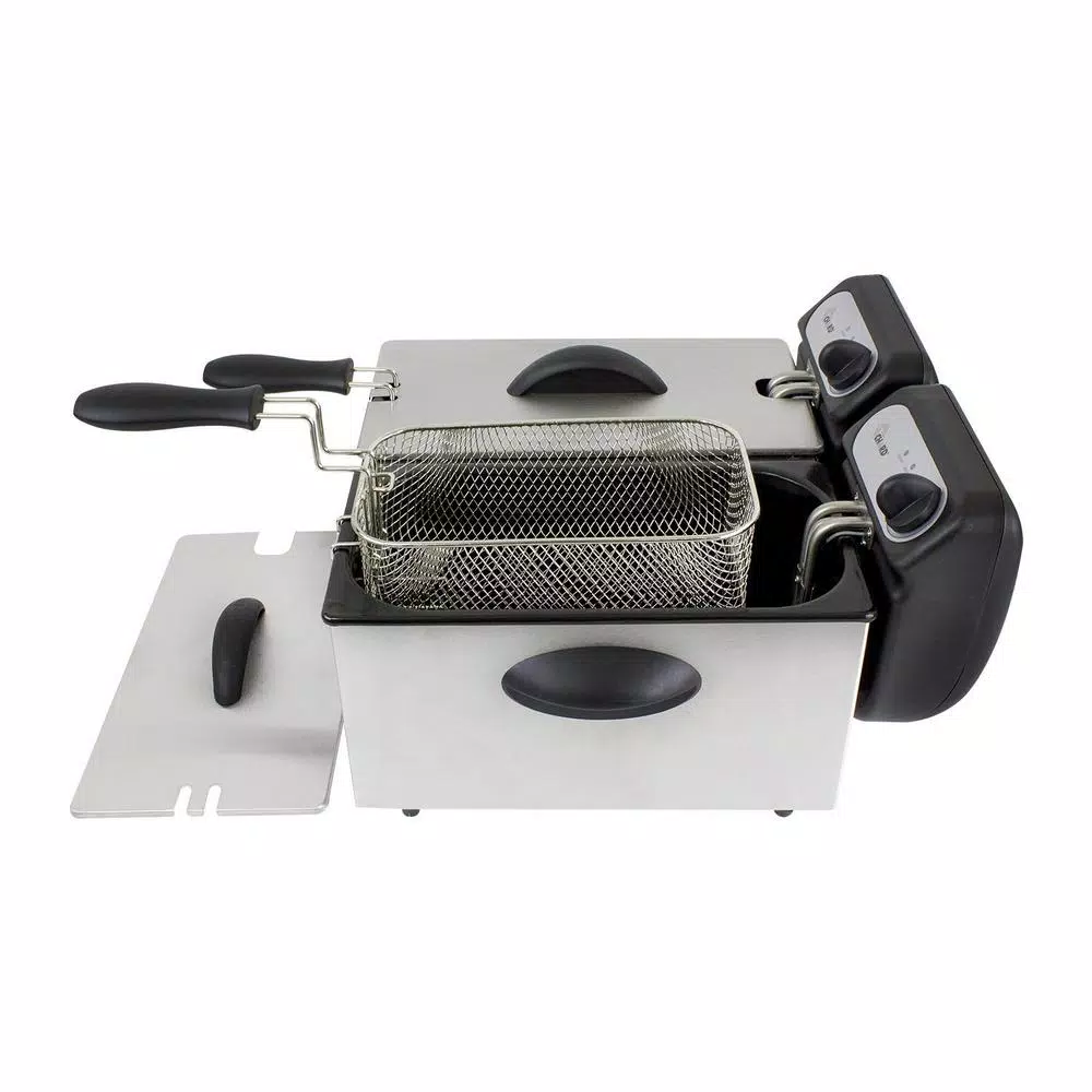 Chard Double Deep Fryer, 6L Capacity, Dual 1500W Tanks with 2 Baskets