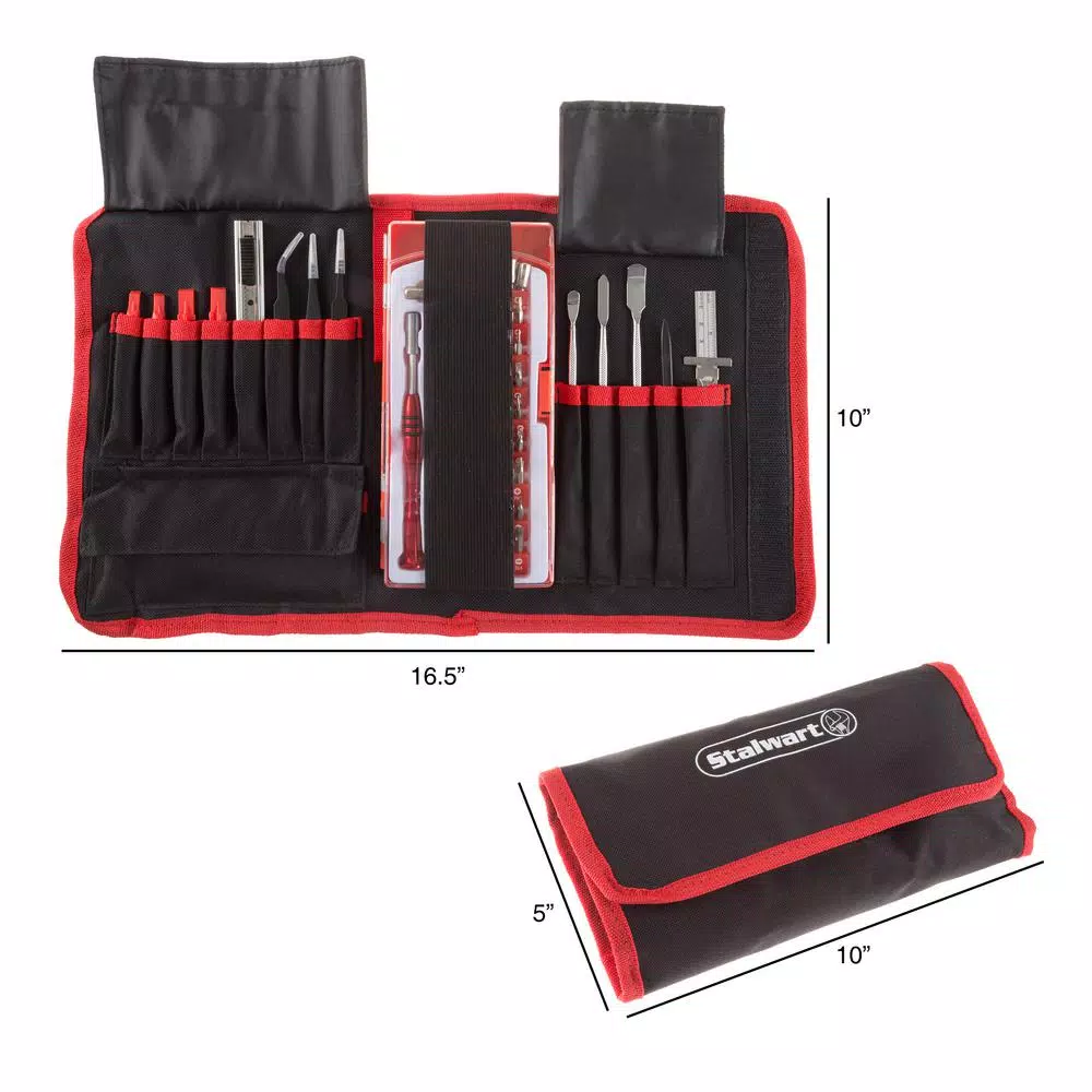 Stalwart 70-Piece Repair Tech Tool Kit Set with Precision Screwdrivers and Carrying Case