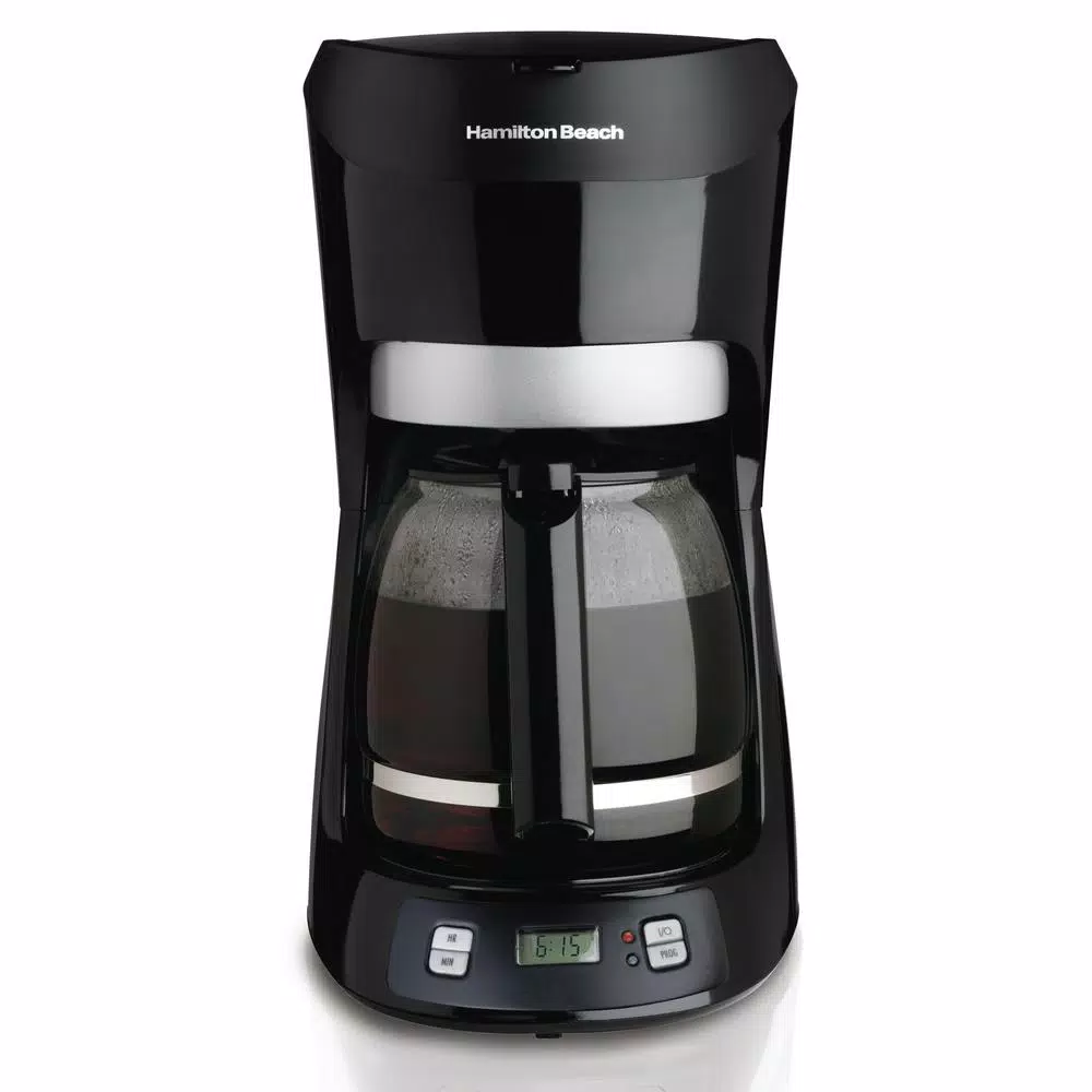 Hamilton Beach 12-Cup Programmable Drip Coffee Maker with Digital Clock, Black