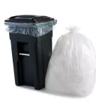 Plasticplace 95-96 Gallon Clear Low Density Trash Bags, 2.0 Mil, 61 in. x 68 in., 25-Case Bulk Pack thumbnail 1