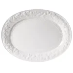 Gibson Home Fruitful White Stoneware 18.75in Oval Serving Platter thumbnail 1