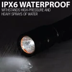 LUXPRO Pro Series 1000 Lumens LED Tactical Rechargeable Flashlight with TackGrip thumbnail 7