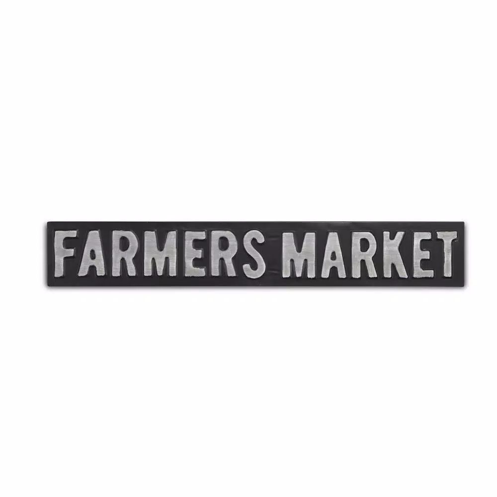 Cheungs Farmers Market Metal Wall Decor - Rustic Farmhouse Style Handcrafted Steel Sign