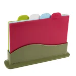 Classic Cuisine 5-Piece Color-Coded Plastic Cutting Board Set with Storage Container thumbnail 1