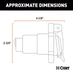 CURT 7-Way Round RV Blade Connector Socket, Vehicle Side thumbnail 2