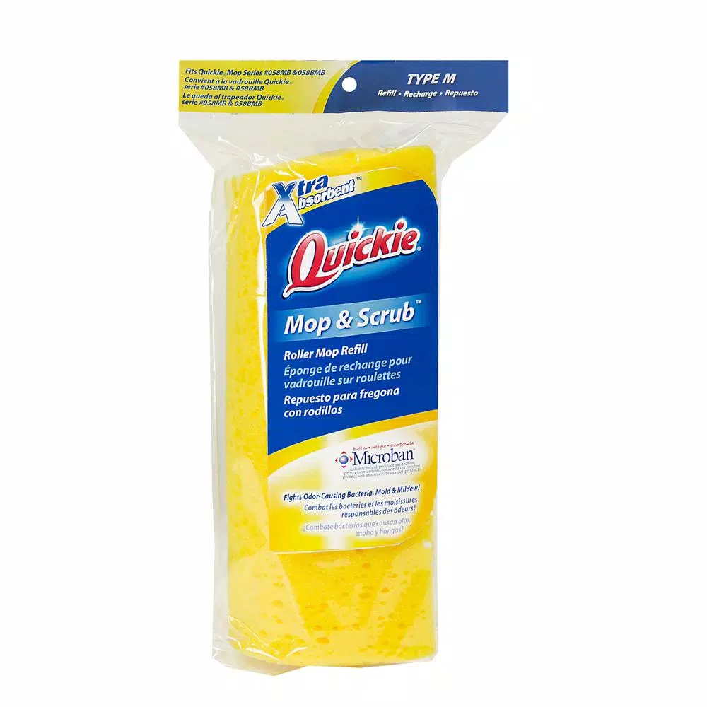 Quickie Mop and Scrub Roller Refill with Microban Antimicrobial Protection