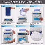 VIVOHOME Blue Ice Crusher & Snow Cone Maker Machine, 250W High Speed Shaver thumbnail 5