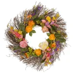 National Tree Company 24 in. Spring Wildflower Wreath with Mixed Flower Blooms thumbnail 1