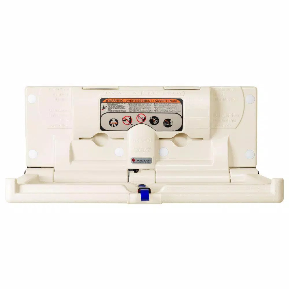 Foundations Horizontal Surface Mount Baby Changing Station with EZ Mount Backer Plate