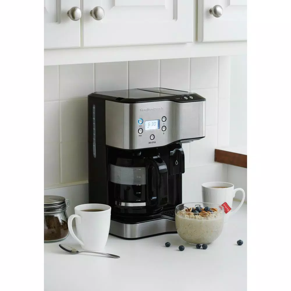 Hamilton Beach 12-Cup Programmable Coffee Maker and Hot Water Dispenser, Black