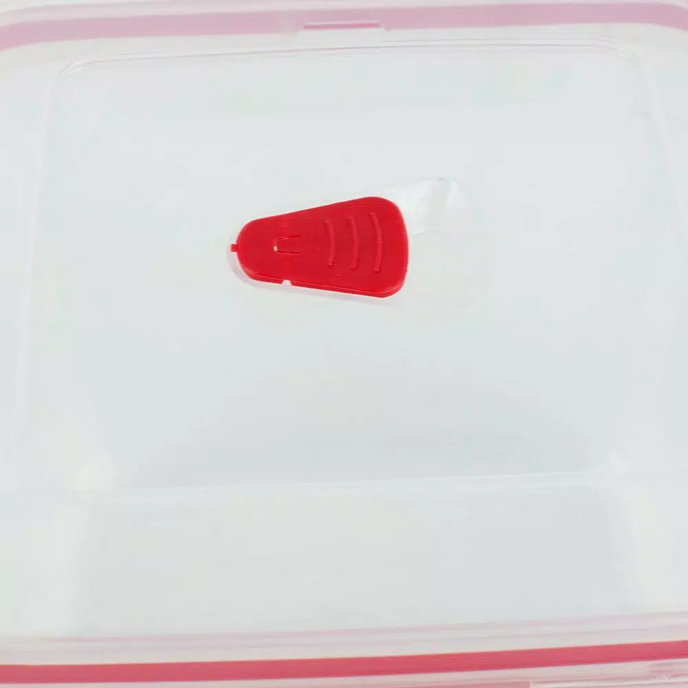 Unbranded 10-Piece Locking Square Plastic Food Storage Container Set with Steam-Vented Lids, Red