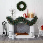Nearly Natural 6 ft. Pre-Lit Snow Dusted Artificial Christmas Garland with 50 Multi-Color LED Lights thumbnail 5