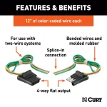 CURT 4-Way Flat Trailer Connector Kit with 12" Color-Coded Wires thumbnail 5