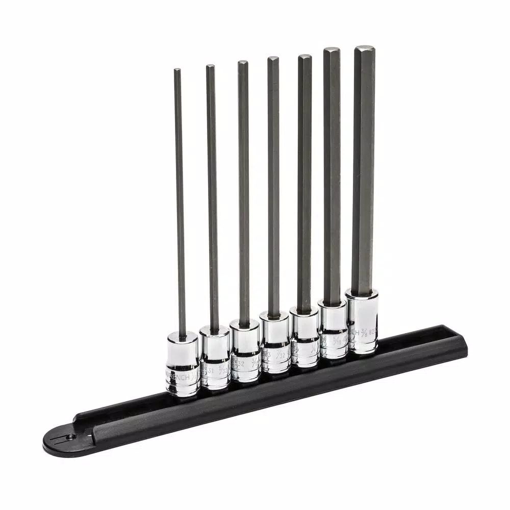 GearWrench 3/8 in. Drive Long Length Hex Bit SAE Socket Set, 7-Piece