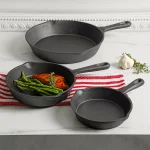 General Store Addlestone 3-Piece Cast Iron Skillet Set, Pre-Seasoned Black Cookware thumbnail 3