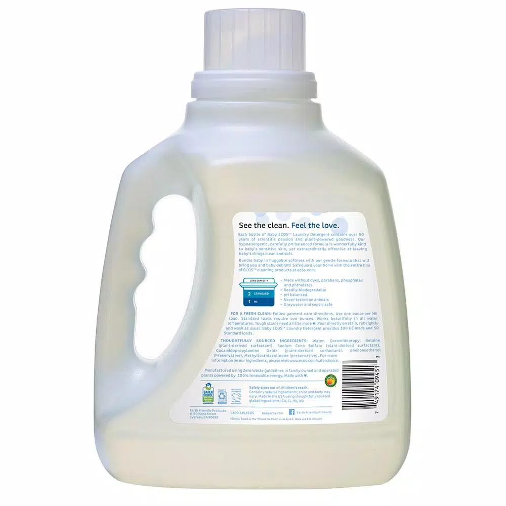 ECOS Baby Disney Free and Clear Liquid Laundry Detergent, 100 oz.