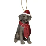 Design Toscano Weimaraner Holiday Dog Ornament Sculpture, Hand-Painted Resin thumbnail 1