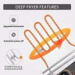 VIVOHOME 20.7 Qt. Stainless Steel Dual Basin Electric Deep Fryer, 5000W with 2 Removable Baskets thumbnail 4