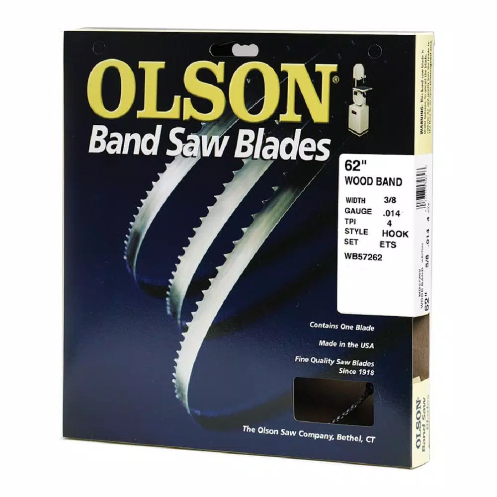 Olson Saw 62 in. High Carbon Steel Band Saw Blade, 3/8 in. Width, 4 TPI Hook Tooth