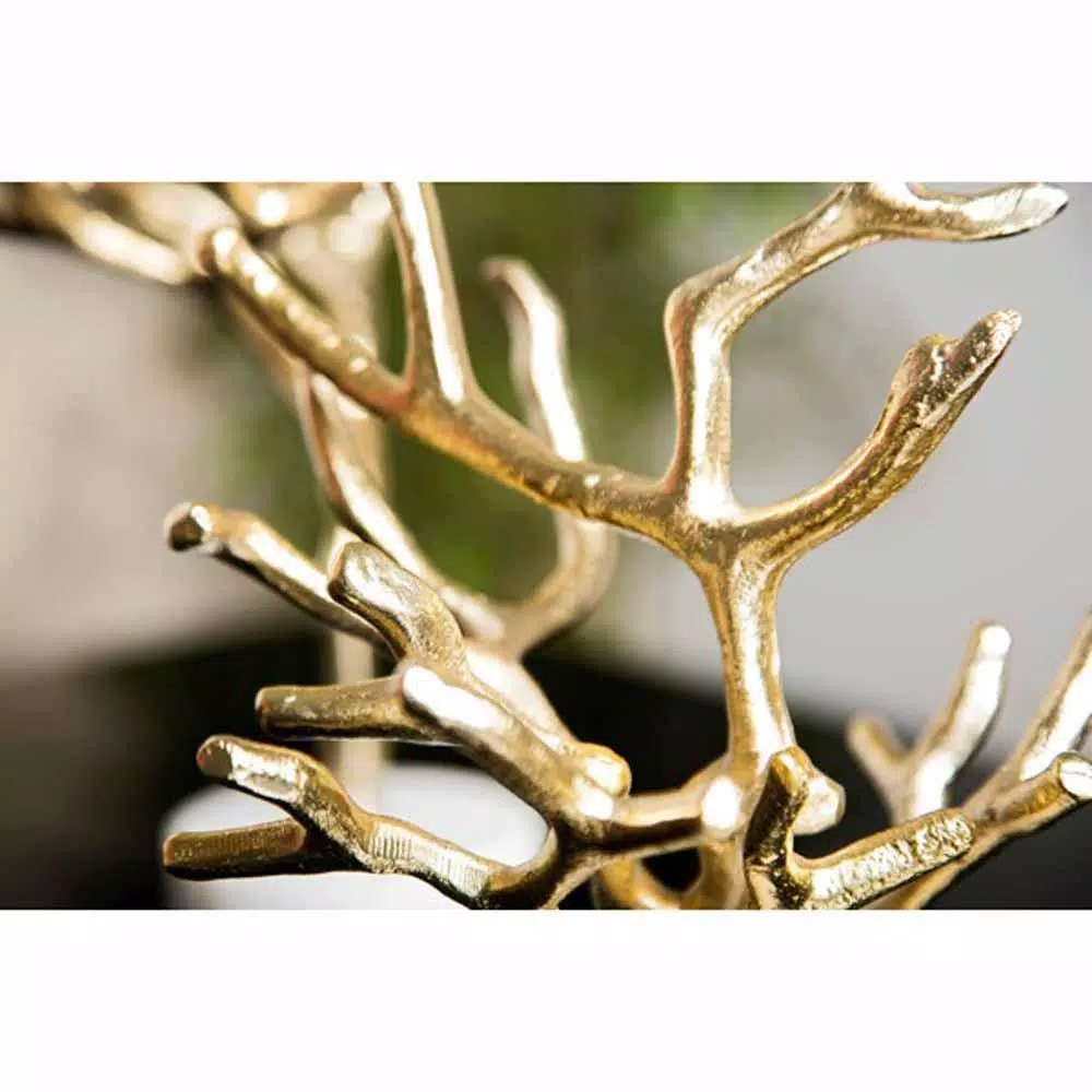 IMAX Concepts Eclipse Gold Tree Statuary on Marble Base, Set of 2