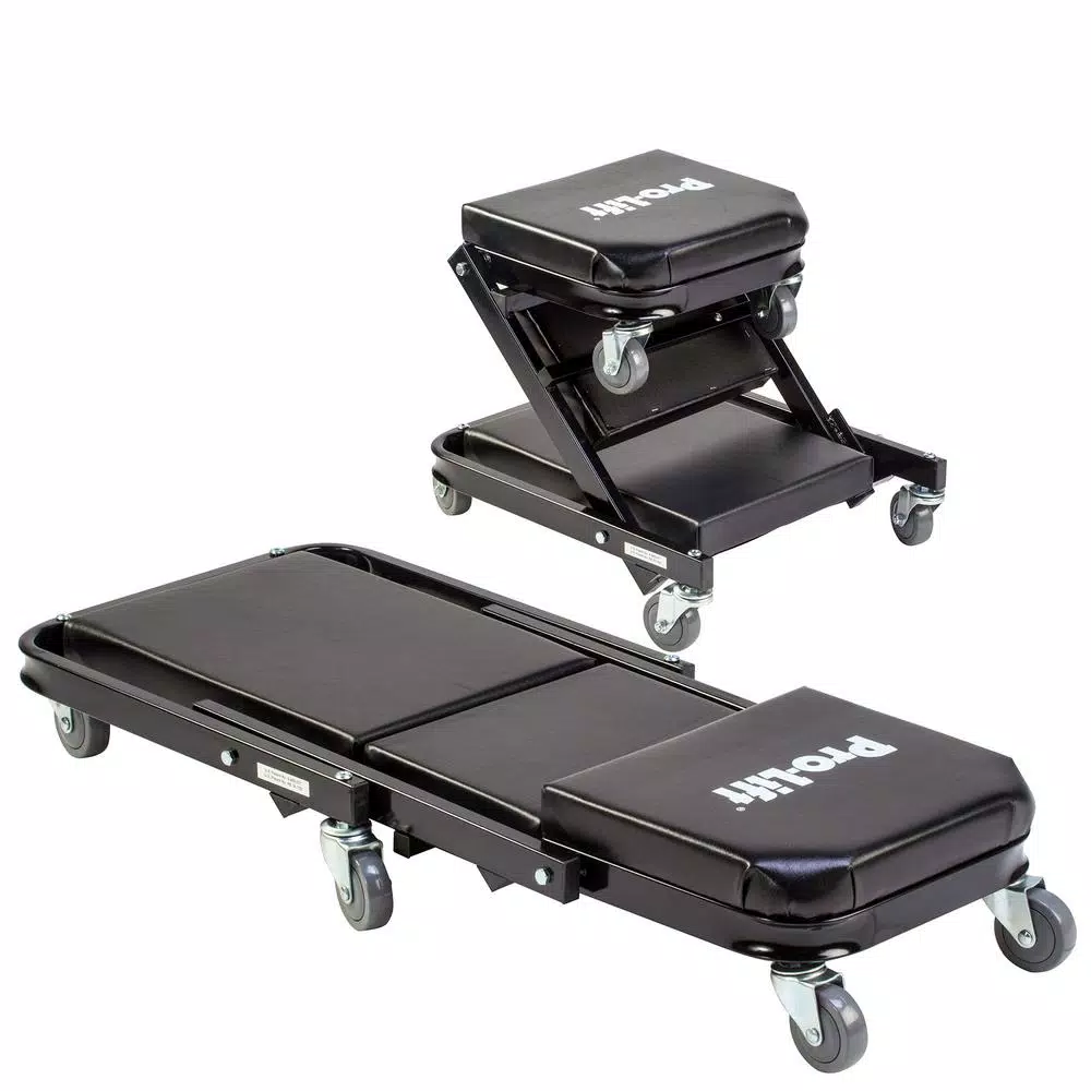 Pro-Lift Pro Lift C-9100 2-in-1 Mechanic Creeper and Z-Shape Seat, 450 lb. Capacity