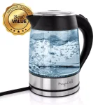 MegaChef Mega Chef 1.8L Glass and Stainless Steel Electric Tea Kettle thumbnail 4