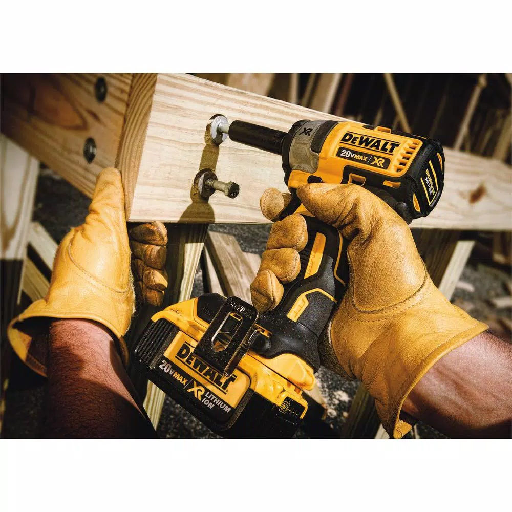 DEWALT 20V MAX XR Brushless 3/8 in. Compact Impact Wrench Kit with (2) 4.0 Ah Batteries & Socket Set