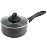 Oster Clairborne 1.5 Quart Aluminum Nonstick Sauce Pan with Glass Lid, Charcoal Grey thumbnail 1