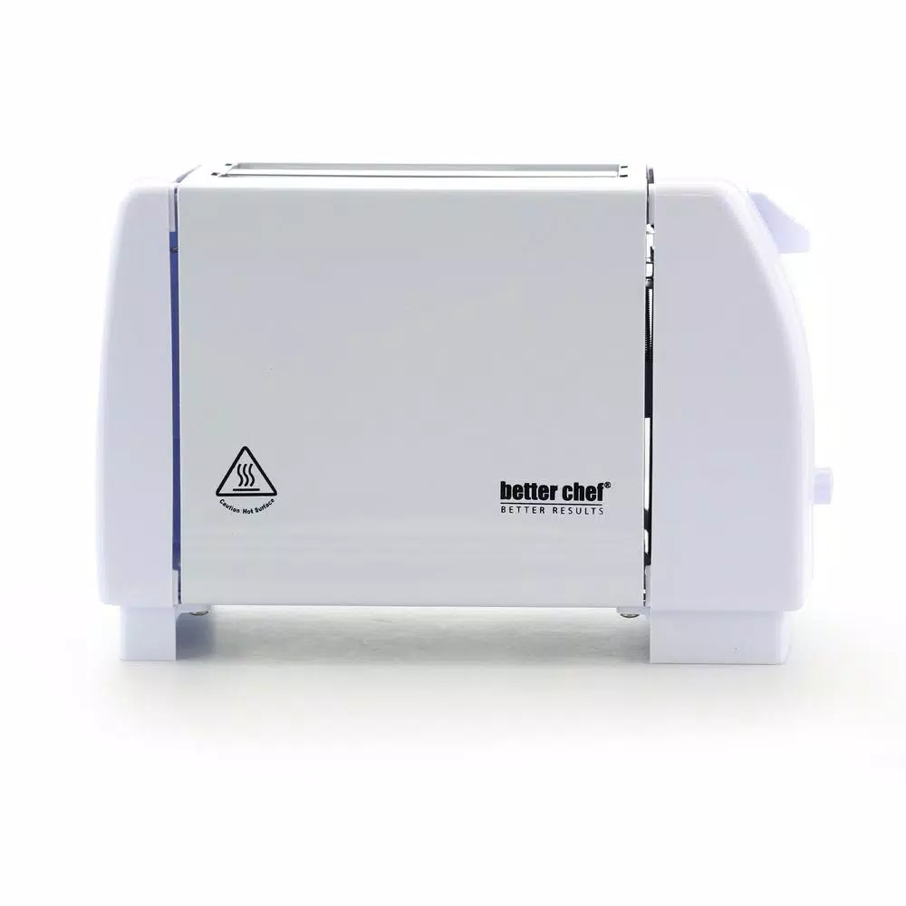 Better Chef 2-Slice White Wide Slot Toaster with Stainless Steel Housing