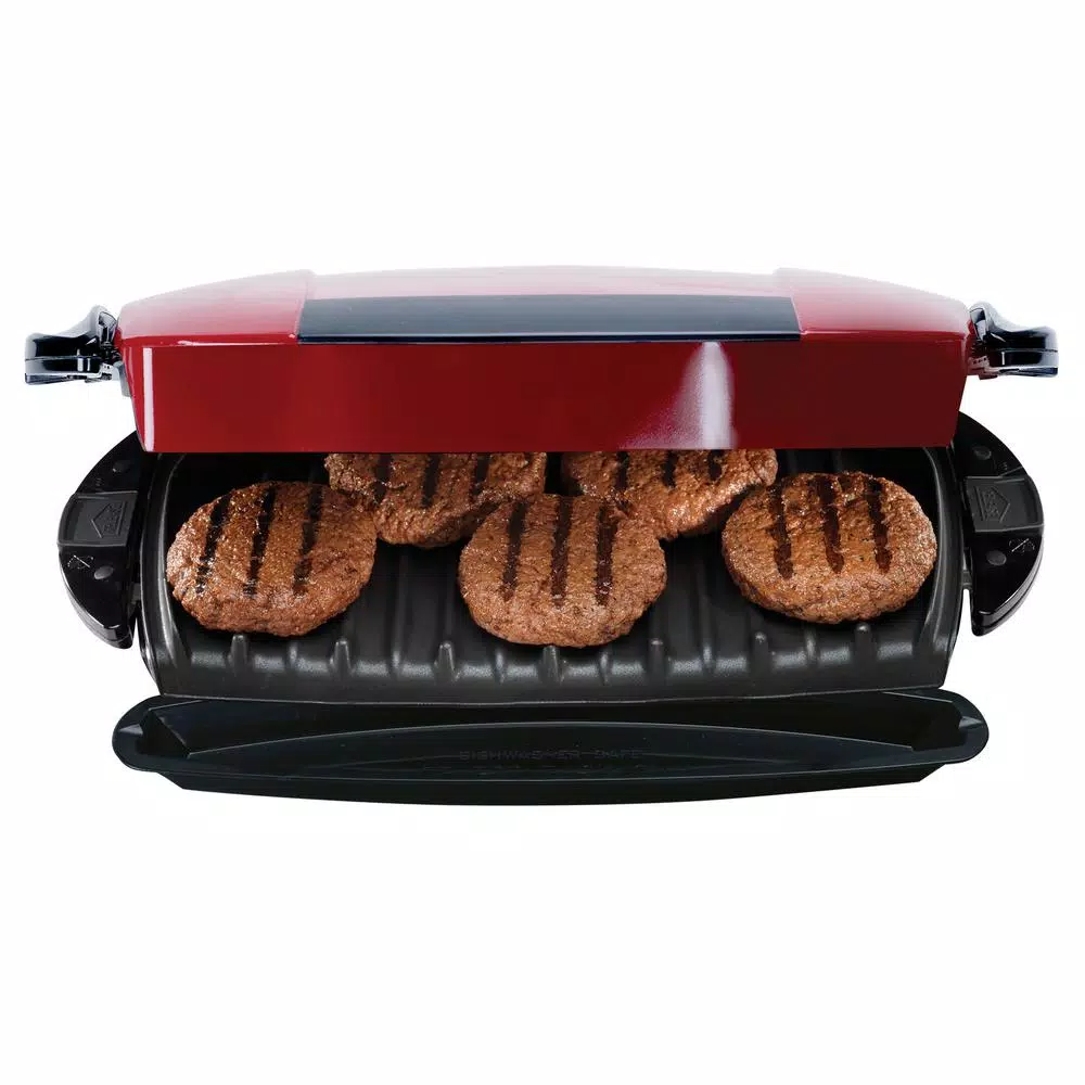 George Foreman 5-Serving Indoor Electric Grill and Panini Press, Red
