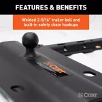 CURT Bent Plate 5th Wheel Rail Gooseneck Hitch with 2-5/16" Offset Ball thumbnail 11