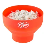 Chef Buddy Red Silicone Microwave Popcorn Popper Bowl, 80 oz Collapsible Design thumbnail 3