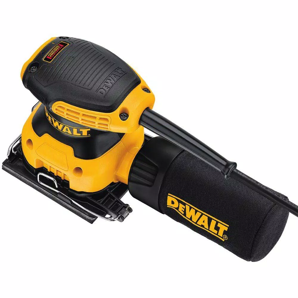 DEWALT DWE6411K 1/4 Sheet Palm Grip Corded Finishing Sander Kit with Contractor Bag