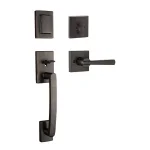 Baldwin Prestige Spyglass Single Cylinder Venetian Bronze Door Handleset with Square Lever thumbnail 1
