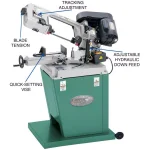 Grizzly Industrial 5" x 6" Metal-Cutting Horizontal Bandsaw with 60° Swivel Head thumbnail 3