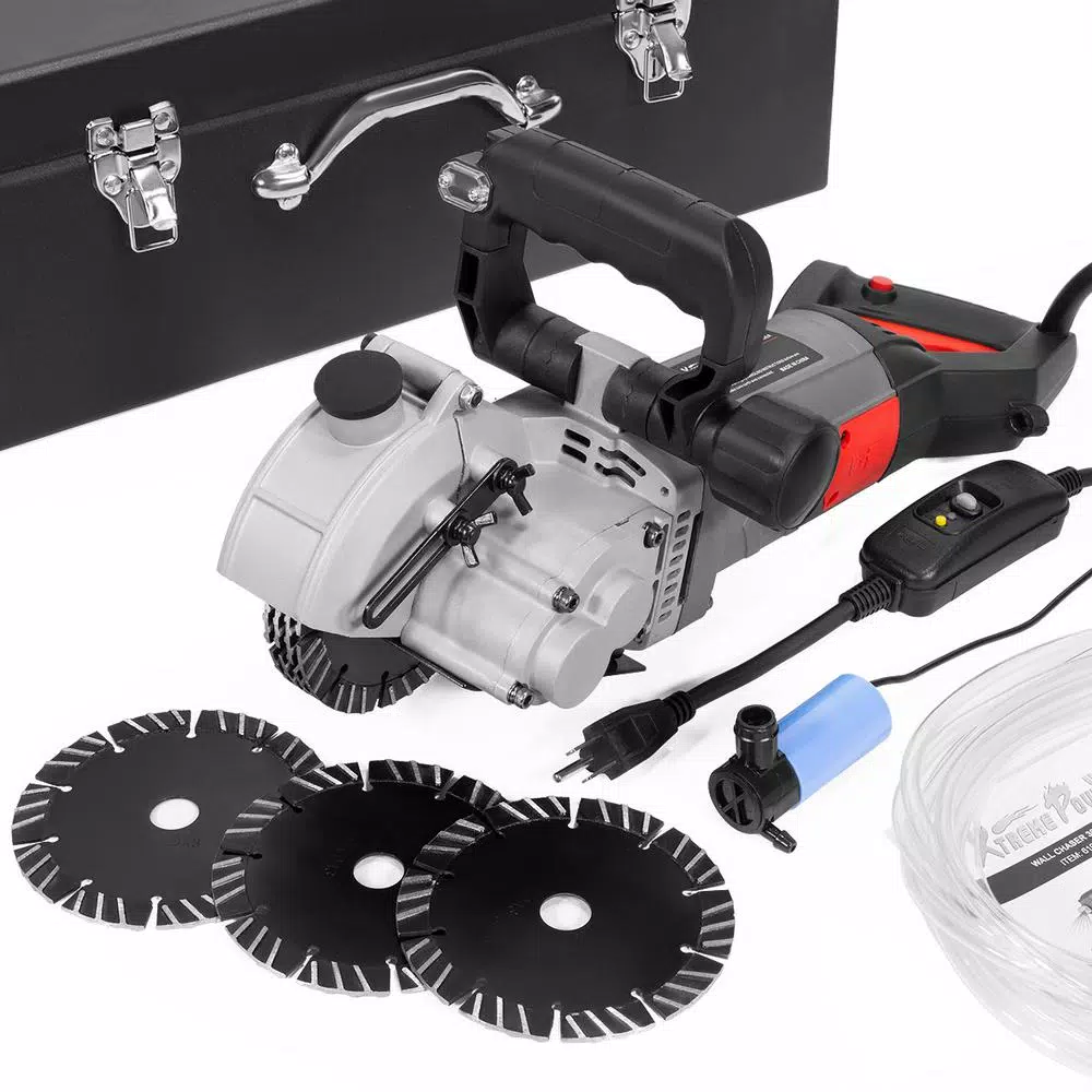 XtremepowerUS 5-1/4 in. 110V Electric Wall Chaser Slotter with Infrared Beam and Water Pump