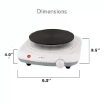 NutriChef White Electric Countertop Hot Plate Buffet Burner with Adjustable Temperature Control thumbnail 3
